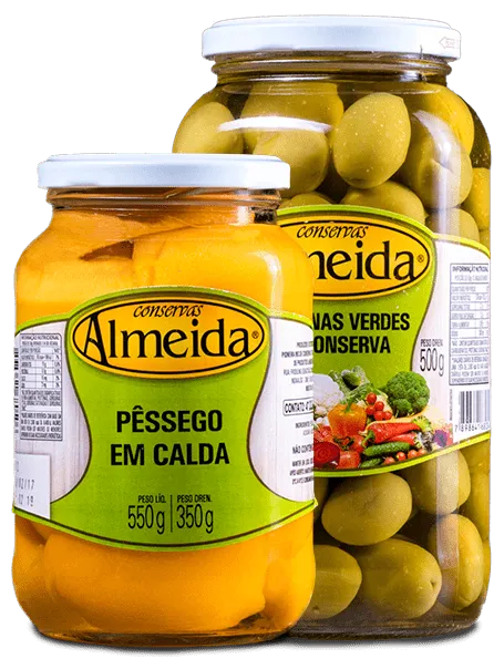 Pessêgo em calda, azeitonas verdes